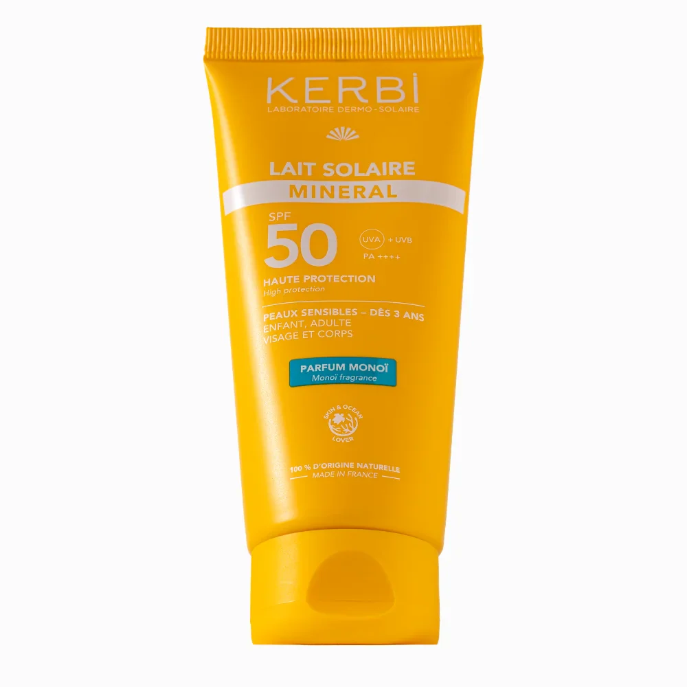 Lait solaire Minéral - parfum monoï - Kerbi